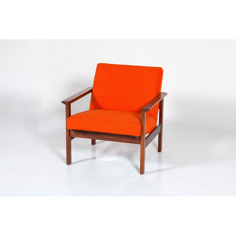Vintage danish armchair in rosewood and wool 1960s
