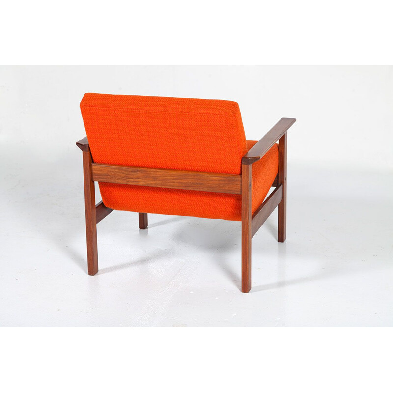 Fauteuil vintage danois en palissandre et laine 1960