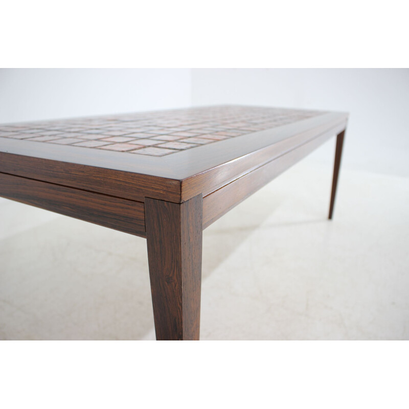 Vintage danish coffee table in rosewood and tile 1960s