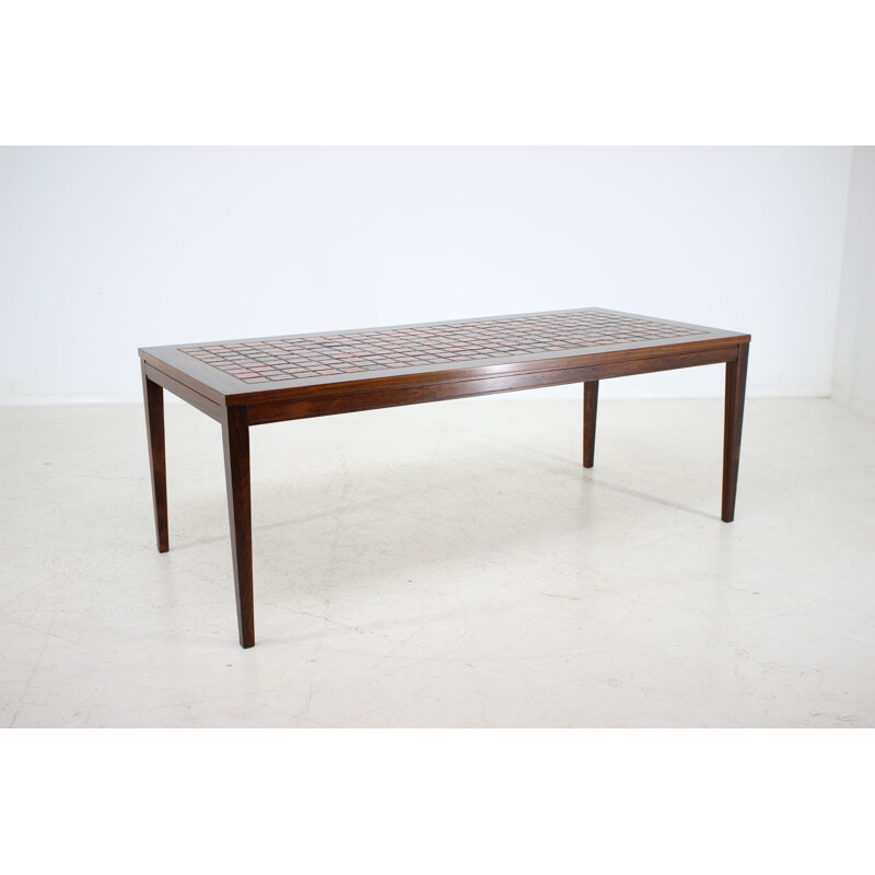 Vintage danish coffee table in rosewood and tile 1960s