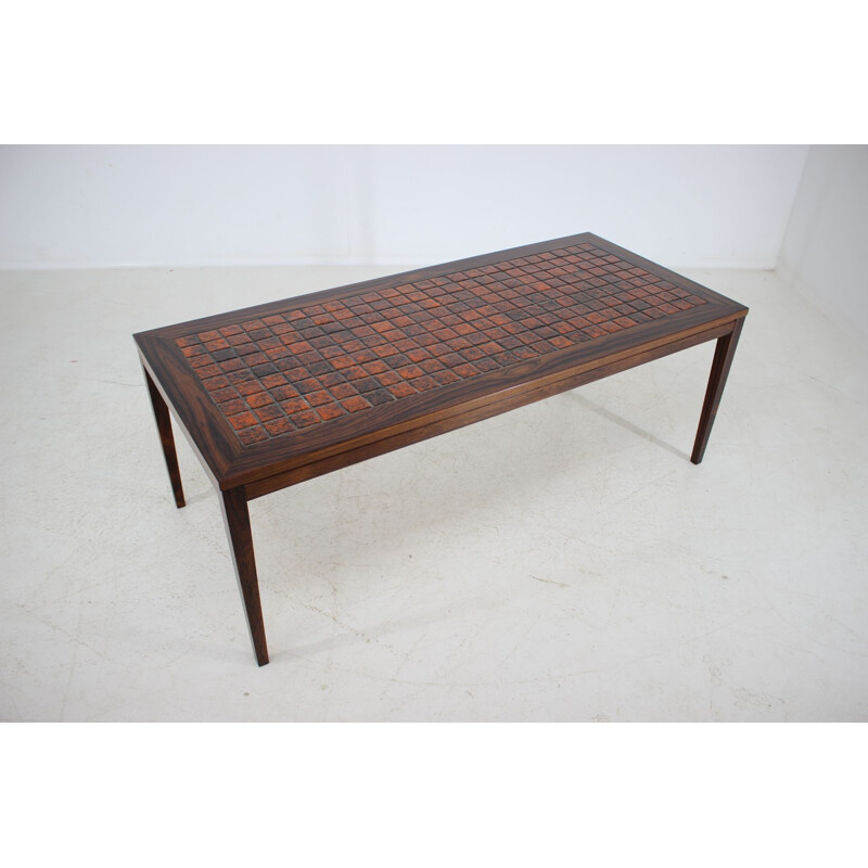 Vintage danish coffee table in rosewood and tile 1960s