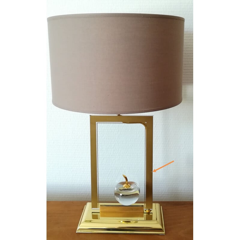 Lampe vintage pour Le Dauphin en verre et laiton 1970