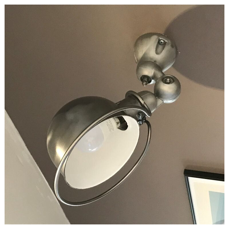 Vintage Jieldé sconce by Domecq in grey steel 1950