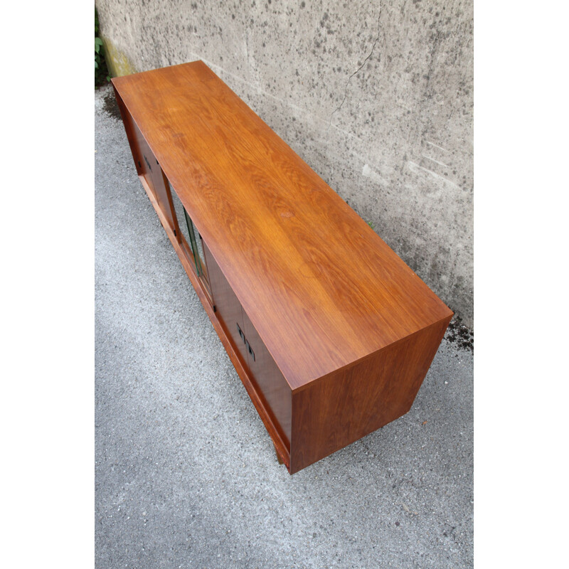 Vintage French teak wood sideboard from the 1950s