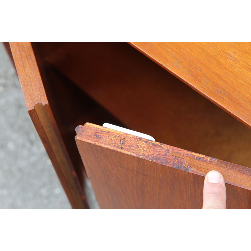 Vintage French teak wood sideboard from the 1950s