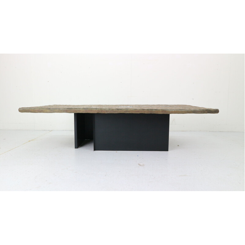 Vintage coffee table by Paul Kingma in ceramic and slate 1980s