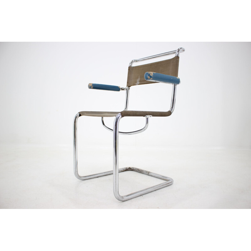 Silla vintage Bauhaus cromada de Mart Sam, 1930