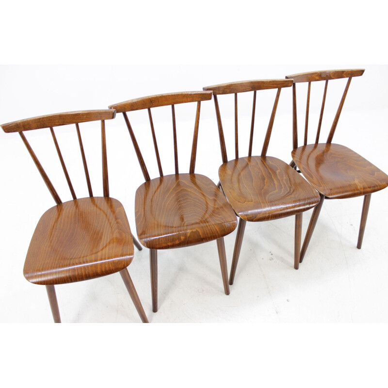 Set of 4 vintage chairs for Tatra in wood 1960