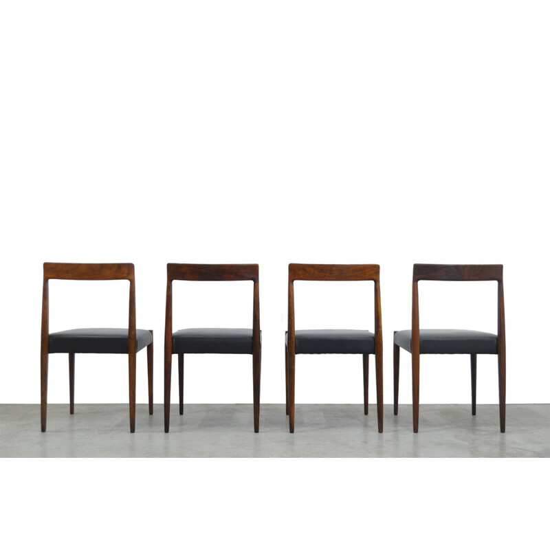 Set of 4 vintage rosewood dining chairs by LÜBKE