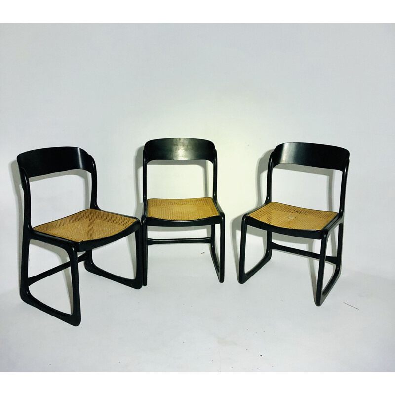 Set of 3 vintage Baumann chairs