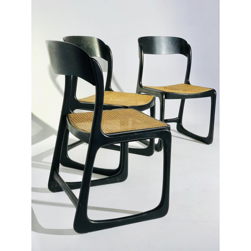 Set of 3 vintage Baumann chairs