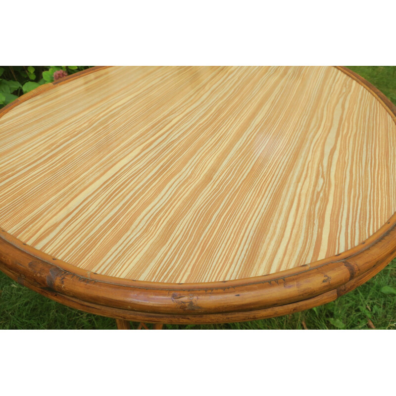 Vintage leaf-Shaped Bamboo Garden Table