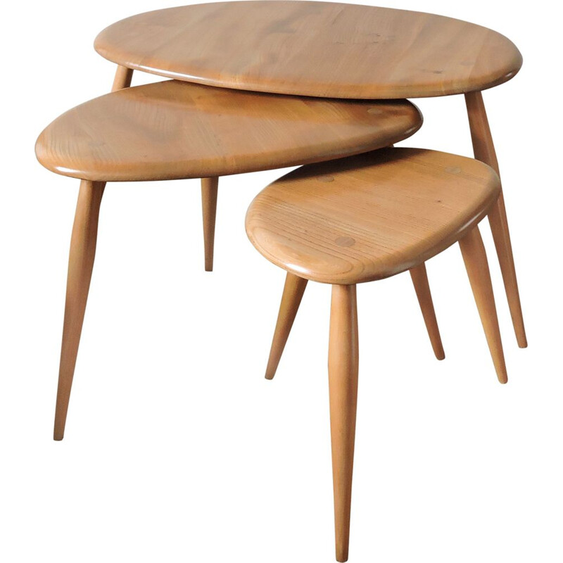 Tables gigognes vintage Pebble par Lucian Ercolani pour Ercol, années 1960