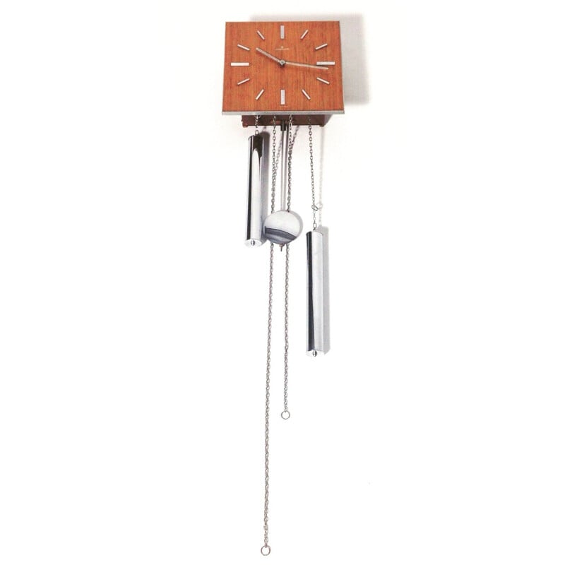 Junghans pendulum clock in teak and metal - 1930s