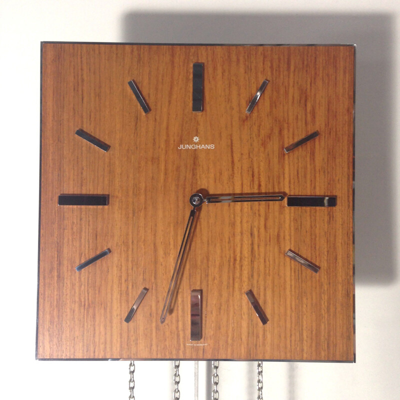 Junghans pendulum clock in teak and metal - 1930s