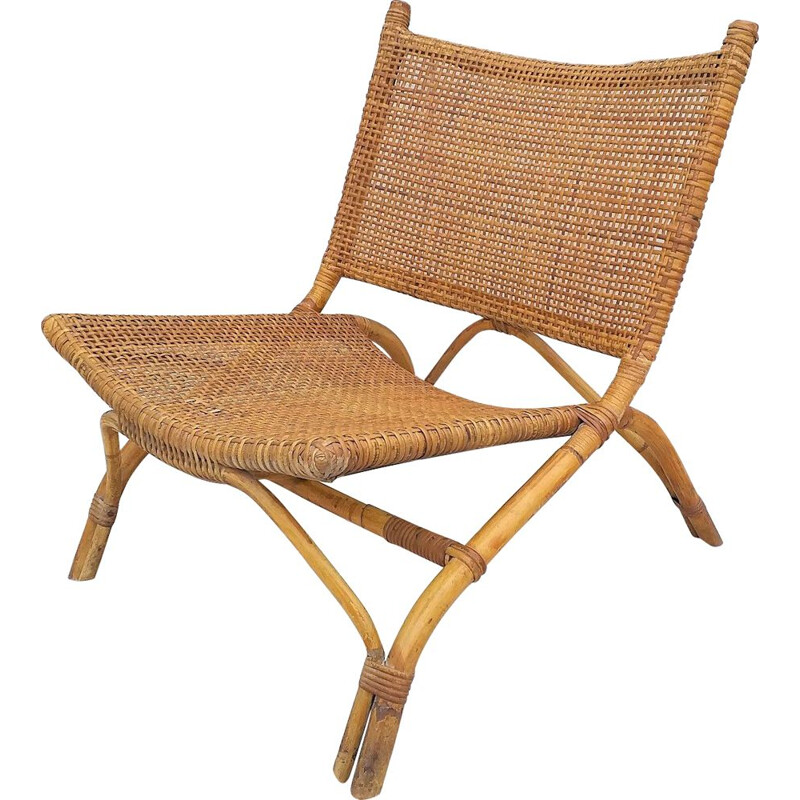 Vintage armchair in rattan 1970