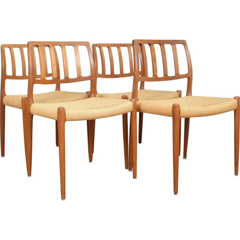 Mid-Century Model 82 Chair by Niels Otto (N. O.) Møller for J.L. Møllers, 1960s, Set of 4