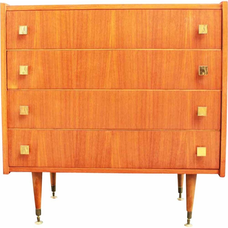 Scandinavian-style vintage chest of drawers with 4 drawers, 1960s