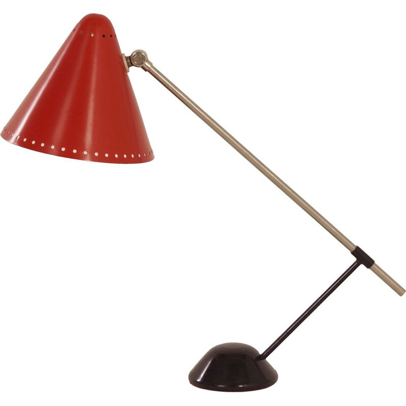 Red Table Lamp Model "M1" by Floris Fiedeldij for Artimeta, 1950s