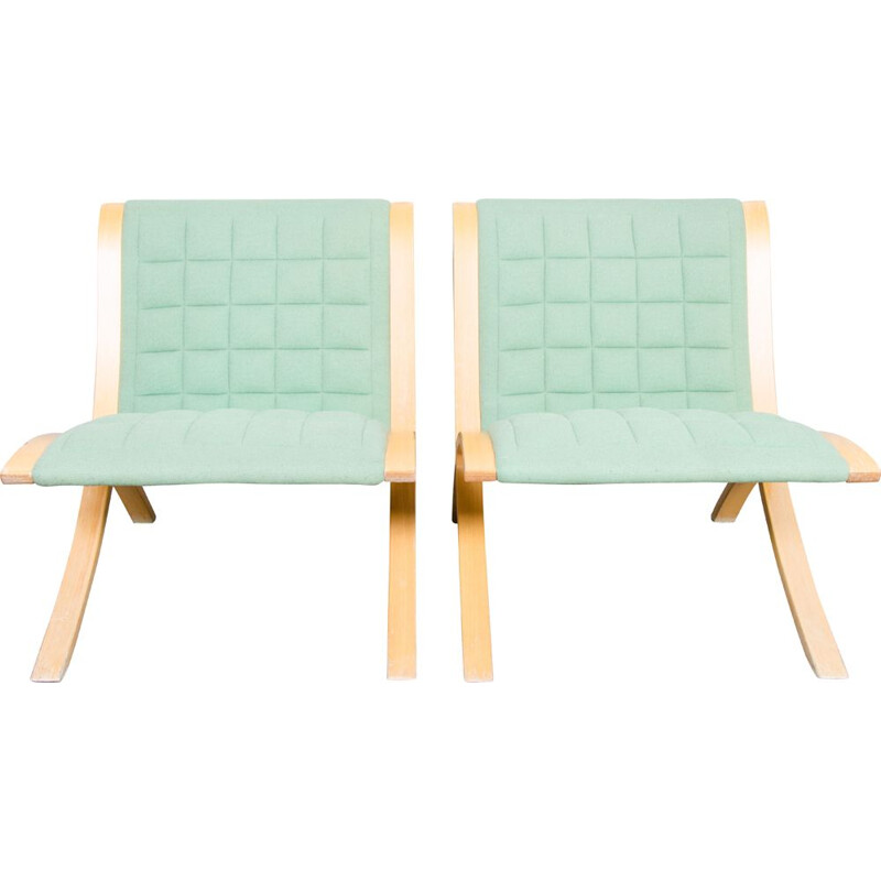 Set of 2 vintage "Ax" chairs by Orla Molgaard & Peter Hvidt for Fritz Hansen, 1970s