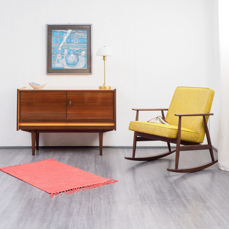 Commode vintage en bois de bouleau et noyer années 1950