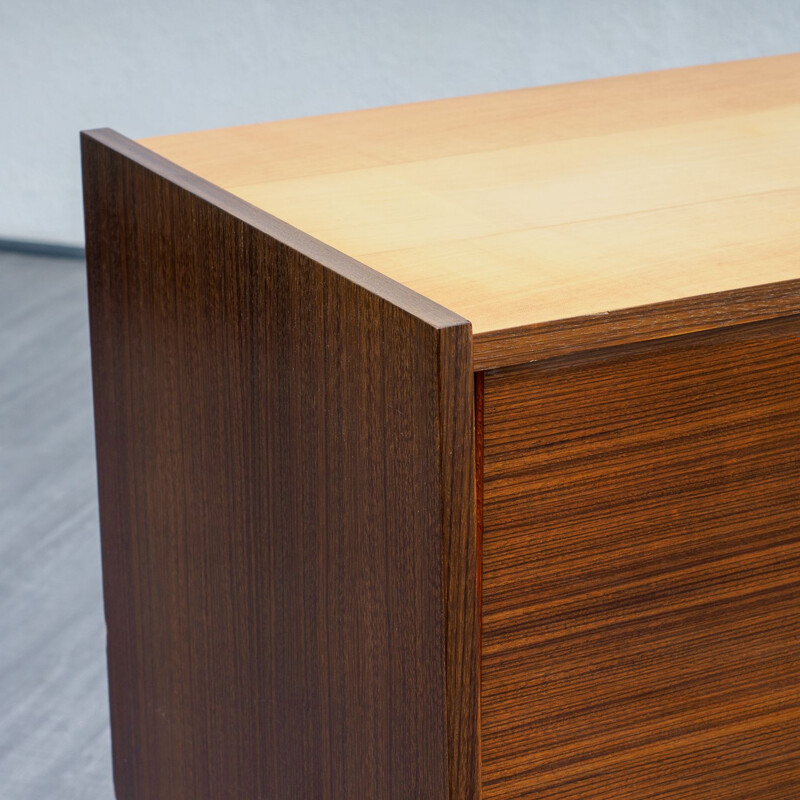 Vintage dresser in birchwood and walnut 1950s