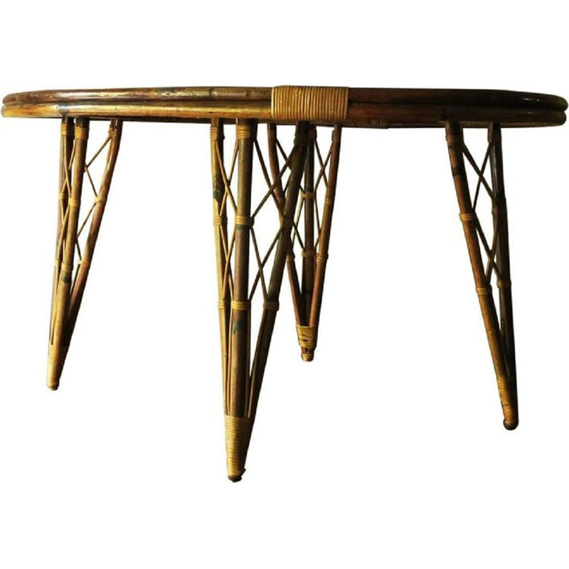 Vintage leaf-Shaped Bamboo Garden Table