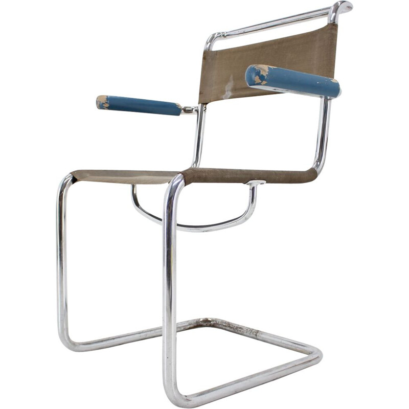 Vintage Bauhaus chair in chrome by Mart Sam, 1930