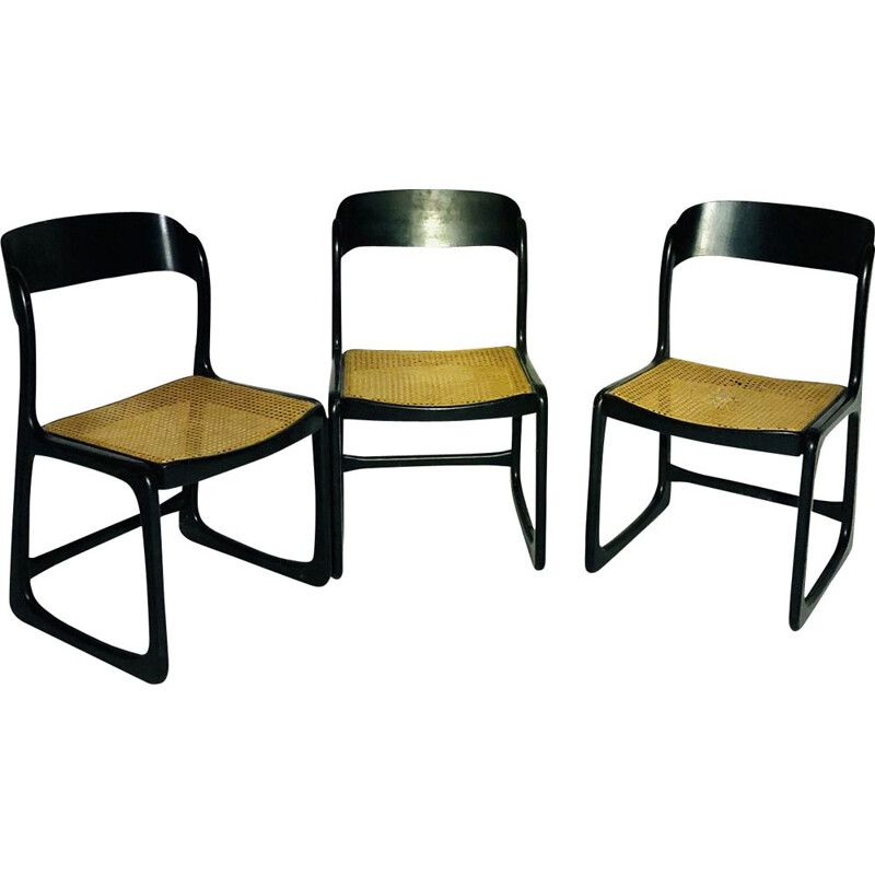 Set of 3 vintage Baumann chairs