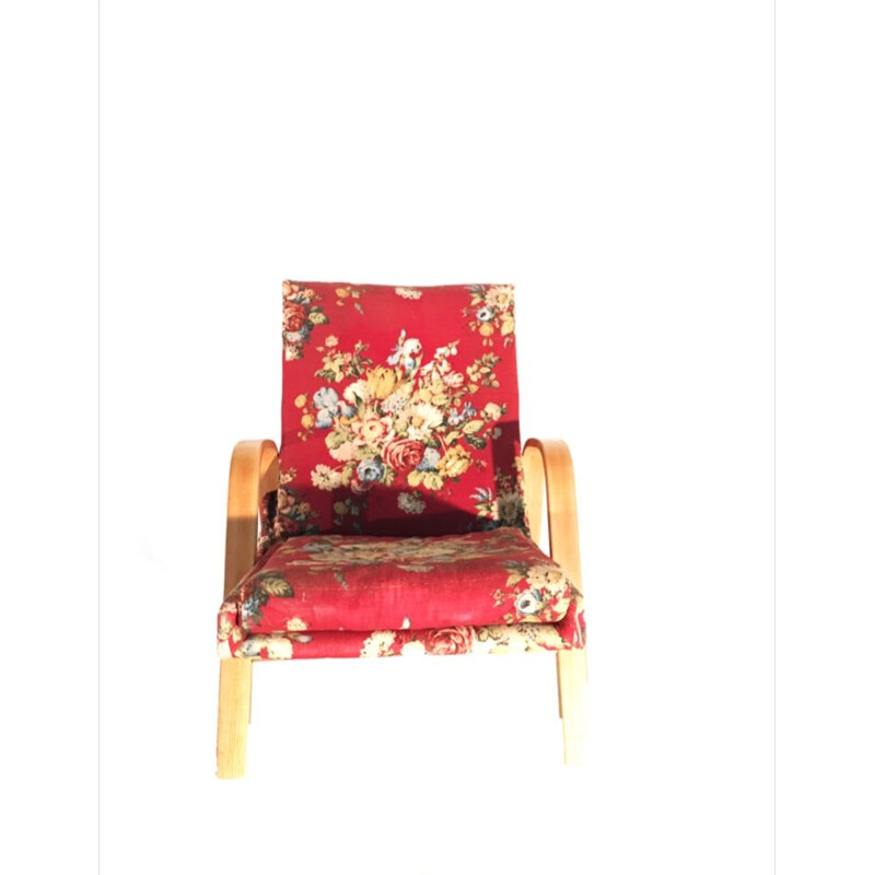 Fauteuil Vintage Steiner modèle ARP avec tissus à motifs floraux, 1950