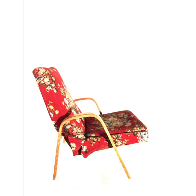 Vintage Red Armchair ARP by Steiner 1950
