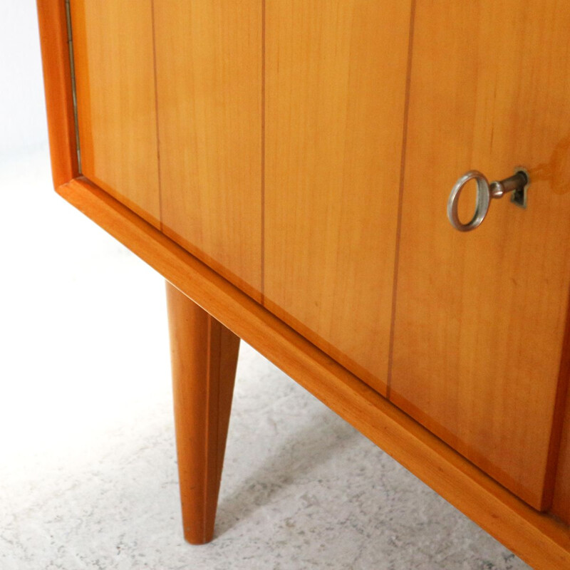 Vintage Cabinet in Cherrywood with Mirrored Back, Germany, 1950