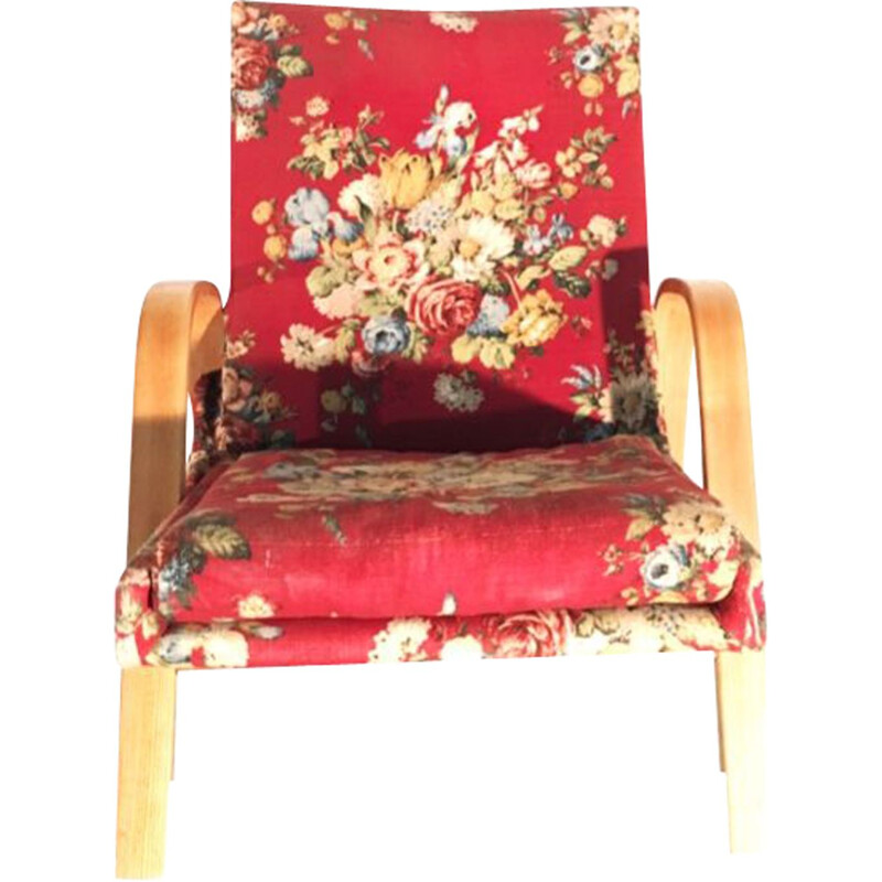 Fauteuil Vintage Steiner modèle ARP avec tissus à motifs floraux, 1950