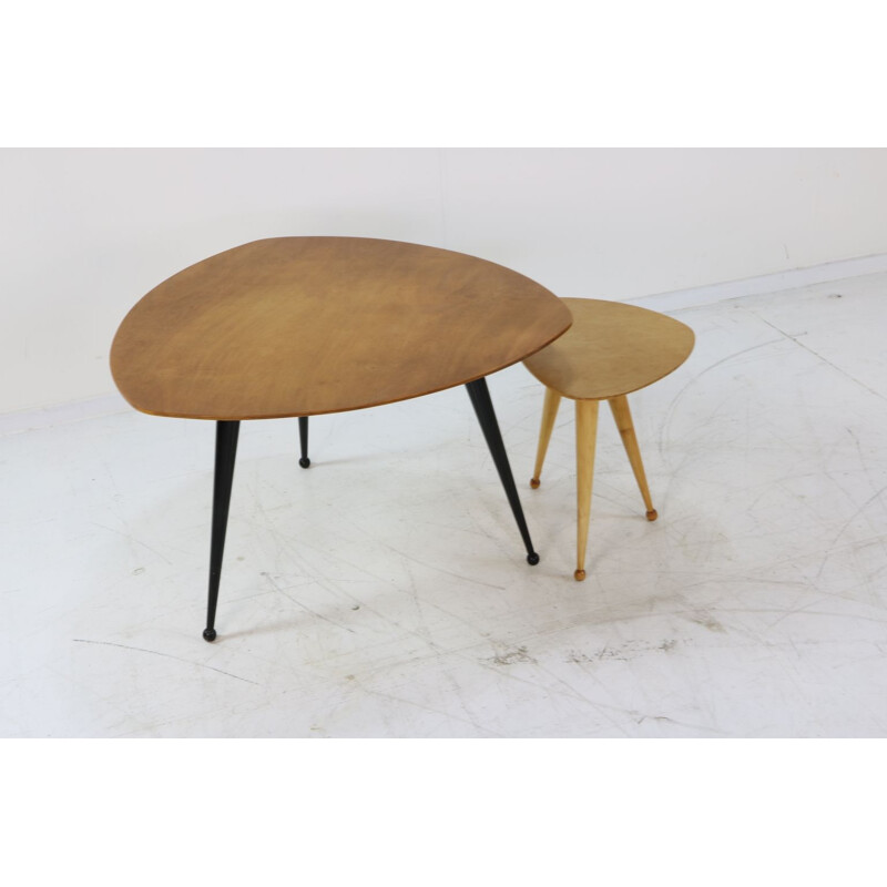 Vintage coffee table and stool by Cees braakman for Pastoe
