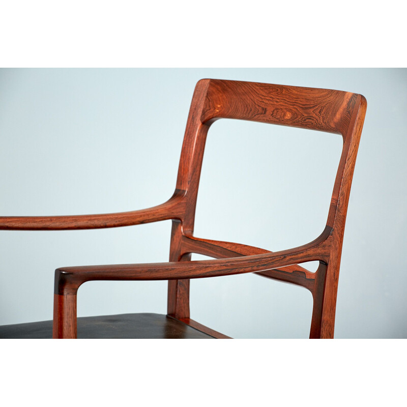 Fauteuil vintage pour A.J. Iversen en bois de palissandre des années 1950