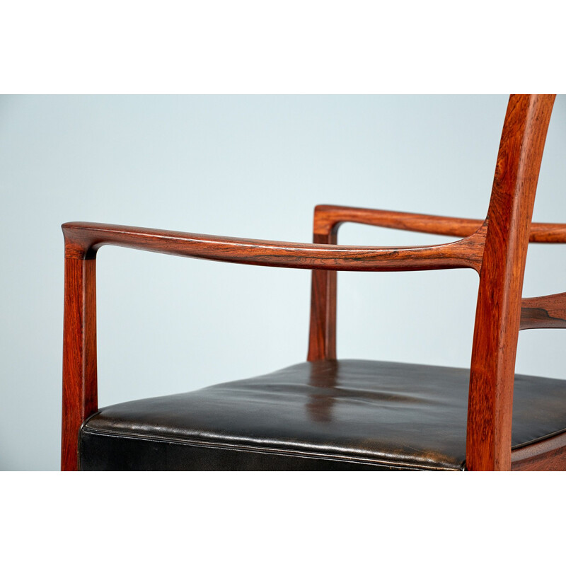 Fauteuil vintage pour A.J. Iversen en bois de palissandre des années 1950