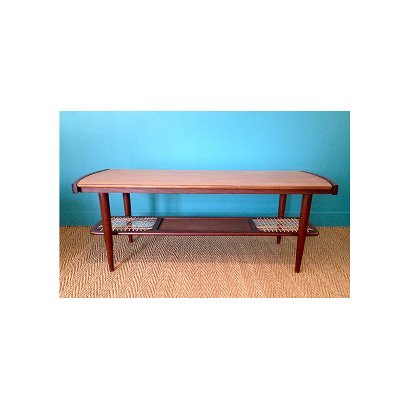 Vintage coffee table in teak and rosewood - 1950s