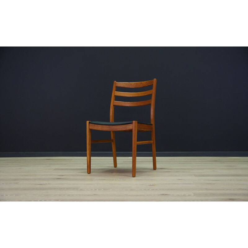 Set of 4 vintage chairs in eco leather and beech 1970s