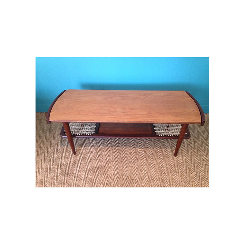 Vintage coffee table in teak and rosewood - 1950s