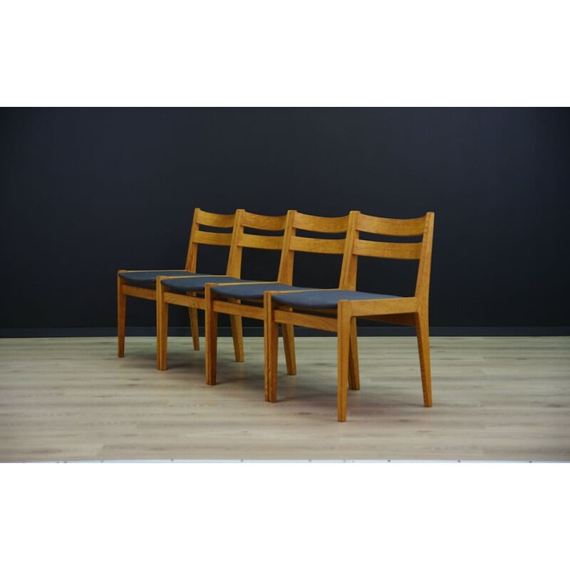 Set of 4 vintage danish chairs in ashwood 1970s