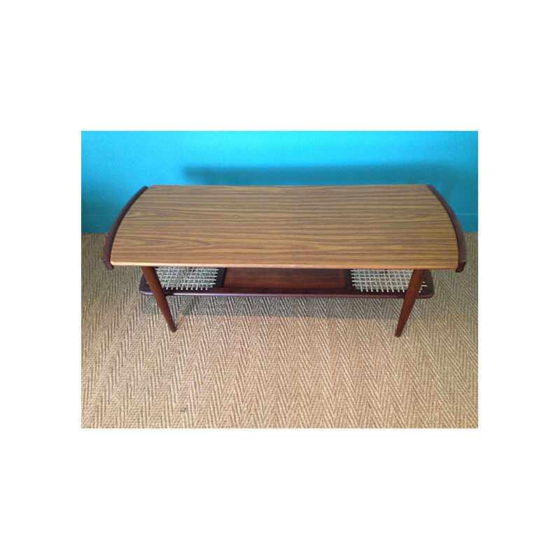 Vintage coffee table in teak and rosewood - 1950s