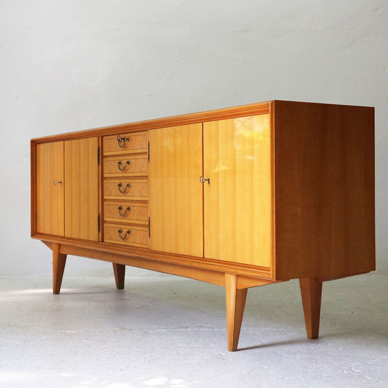 Vintage sideboard in cherrywood and brass 1950s