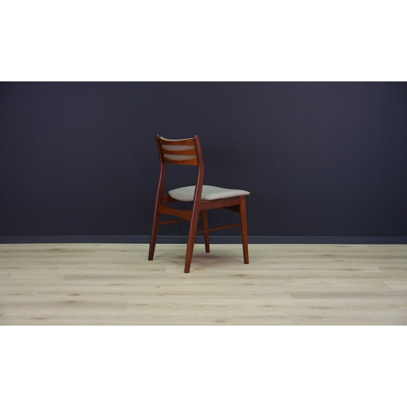 Set of 5 vintage danish chairs in teakwood 1970s