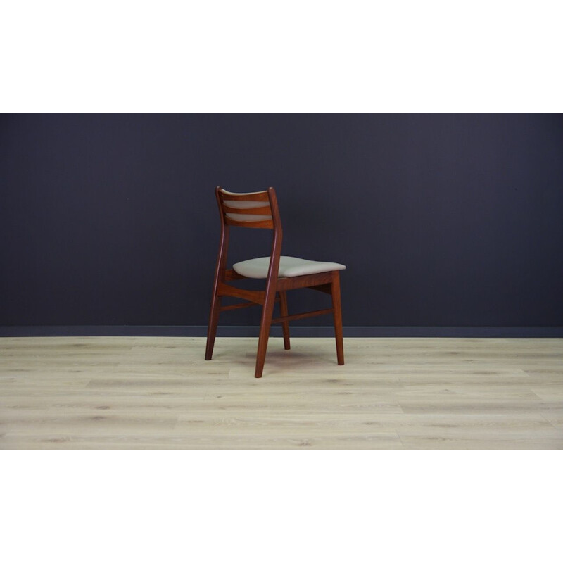 Suite de 5 chaises vintage danoises en bois de teck des années 1970