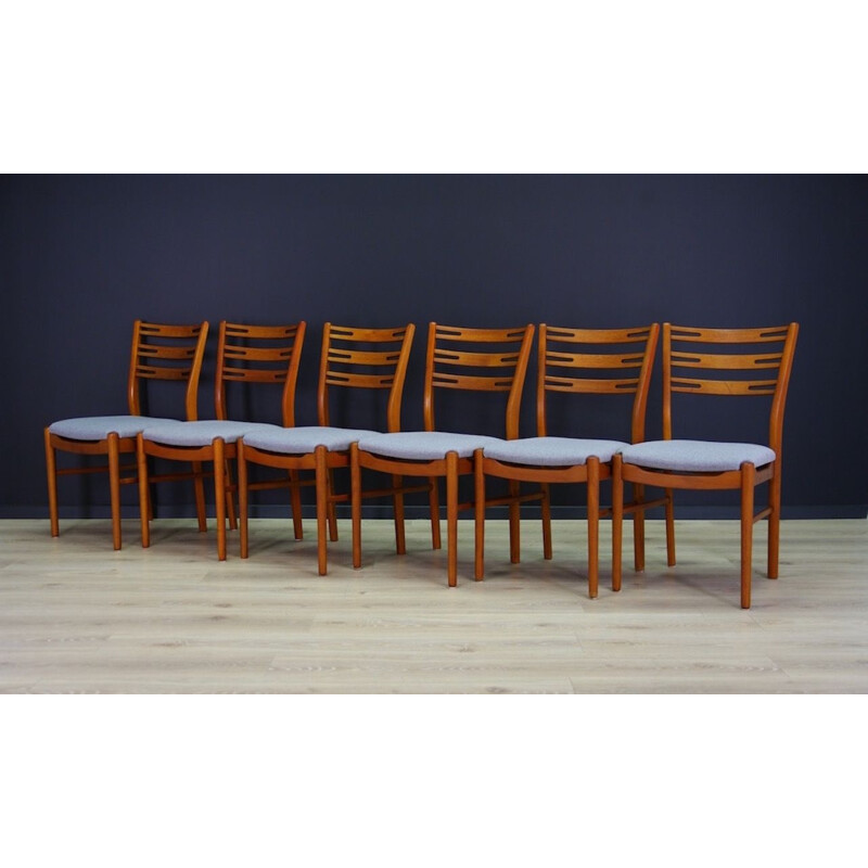 Set of 6 vintage chairs teak Danish retro