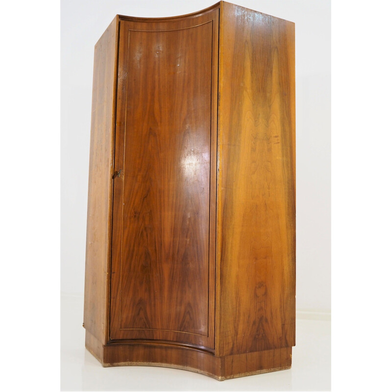 Vintage art Deco corner wardrobe