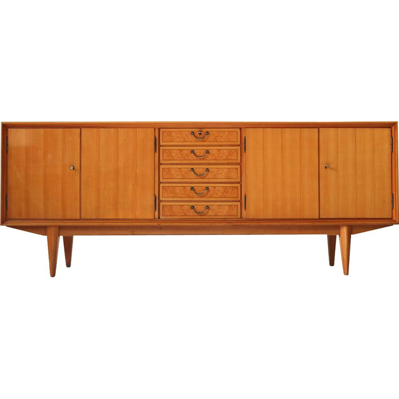 Vintage sideboard in cherrywood and brass 1950s