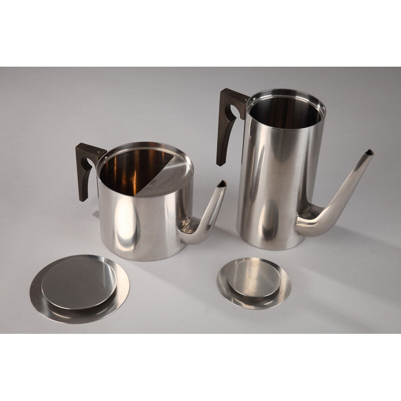 Stelton coffee, tea service in steel, Arne JACOBSEN - 1960s