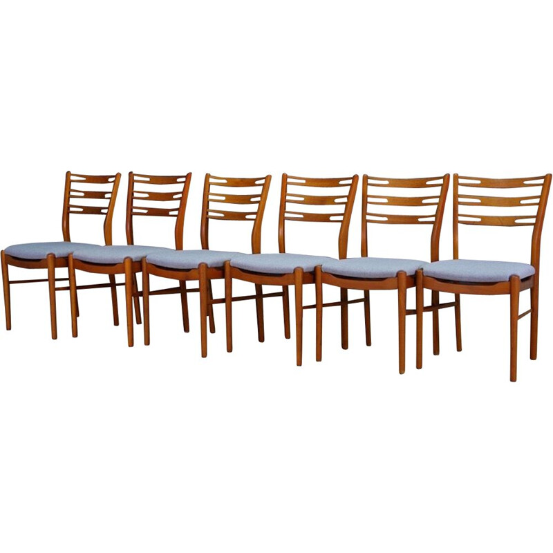 Set of 6 vintage chairs teak Danish retro