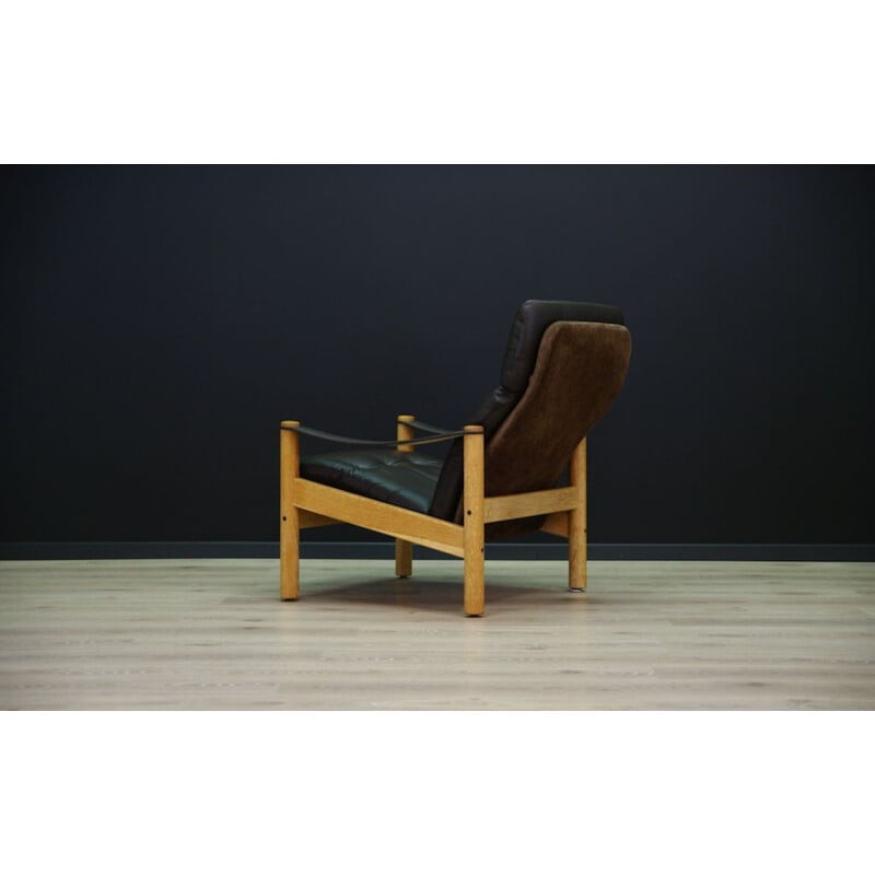 Vintage leather armchair, Danish design, 1960-1970s